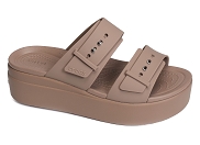 TROY F1729 BROOKLYN BUCKLE LOW WEDGE:Taupe
