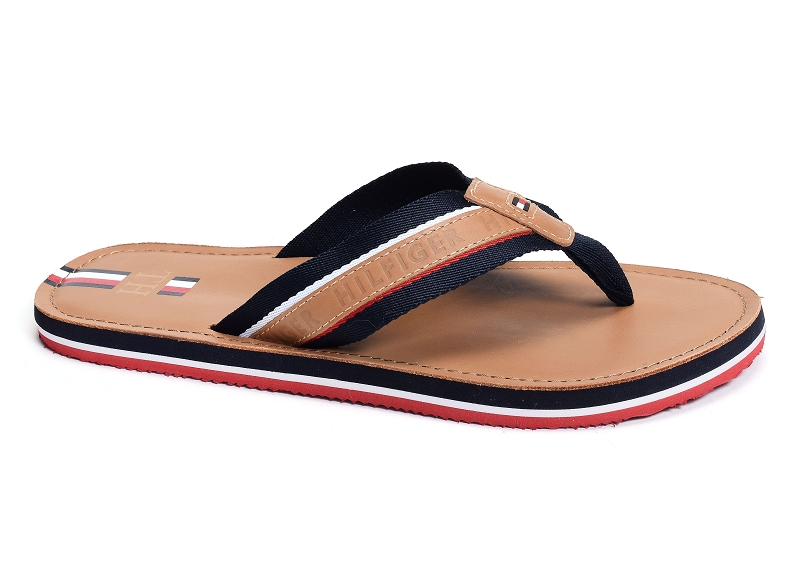Tommy hilfiger tongs Elevated leather beach sandal 3384