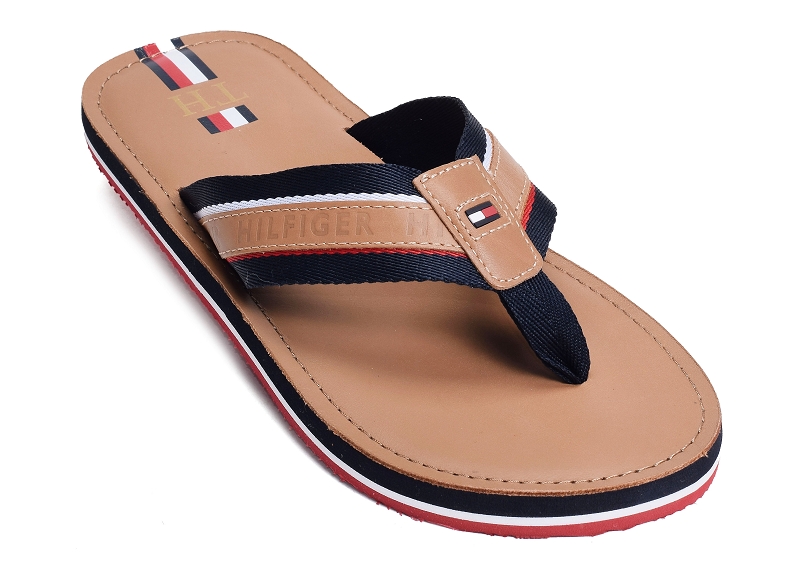 Tommy hilfiger tongs Elevated leather beach sandal 33846768301_5