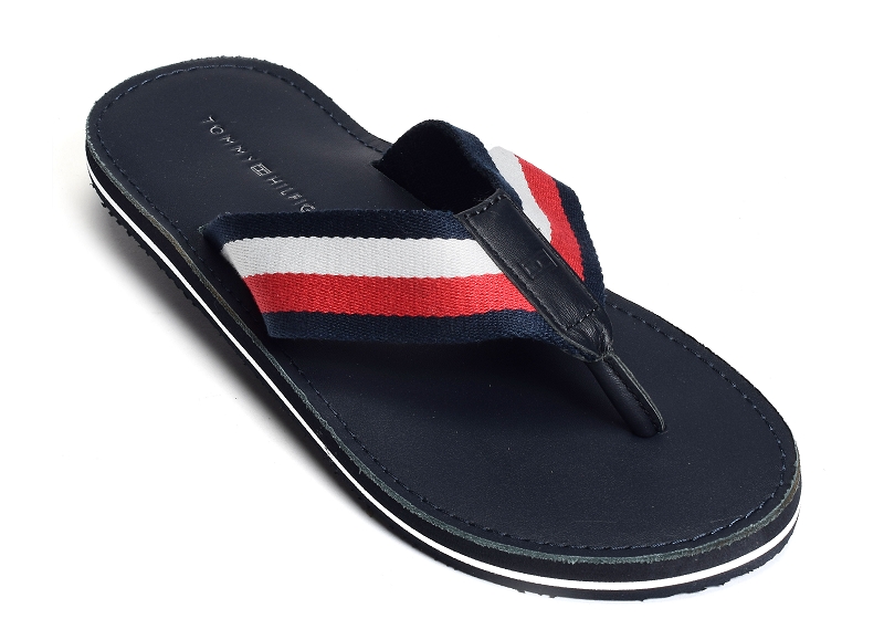 Tommy hilfiger tongs Elevated leather beach sandal 39806881701_5
