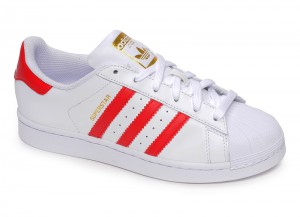 Adidas Superstar women blanc rouge